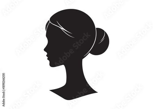 girl coiffure logo silhouette vector, woman hairstyle logo silhouette illustration, hair salon logo icon vector silhouette, beauty long hair woman logo silhouette coiffure beauty woman long hair