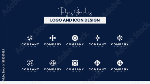 Floral Star Decorative Logo Collection