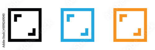 Expand icon. expand arrow. Diagonal arrows indicating fullscreen or minimize action button vector illustration. Resize or toggle screen view symbol. Windowed and fullscreen mode sign. 