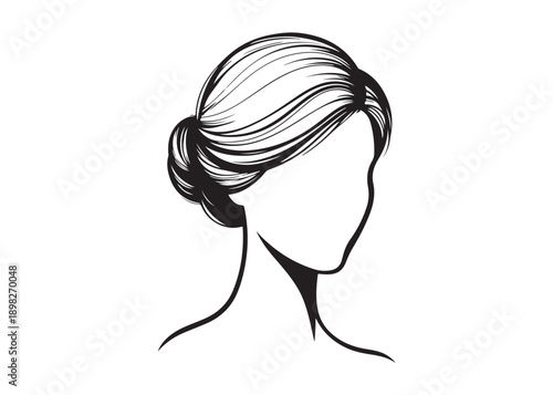 girl coiffure logo silhouette vector, woman hairstyle logo silhouette illustration, hair salon logo icon vector silhouette, beauty long hair woman logo silhouette coiffure beauty woman long hair