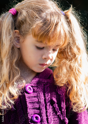 Fototapeta portrait of imagined girl with Pigtails
