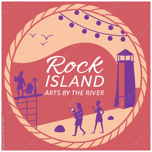 Rock Island Arts by the River Lighthouse and Outdoor Event Concept Art