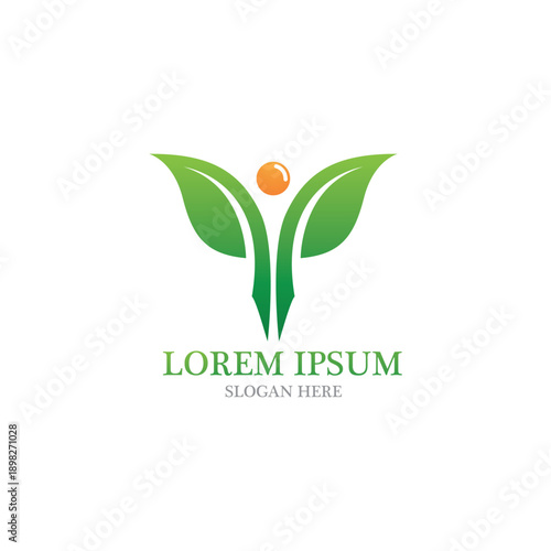 Leaf nature logo and symbol vector image