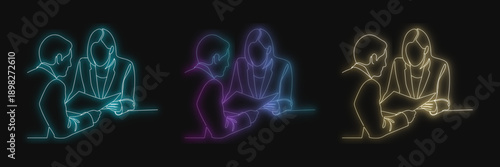 People Group Neon Lines