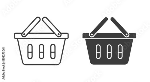 Shopping basket icons representing online shopping and retail