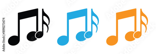 Vector illustration of musical note. Sheet music Icon in trendy flat style isolated on background. Note symbol for web - site design. music note icon with white background vector stock illustration
