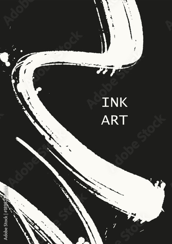 Abstract ink brush strokes vector background, expressive minimal art for design, posters, branding, and modern layouts.