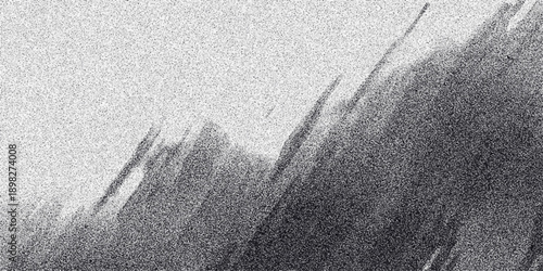 Monochrome abstract background with sharp diagonal lines and a heavy grainy texture creating a dramatic and energetic visual effect