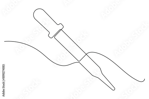Laboratory pipette symbol continuous outline drawing simple style science element