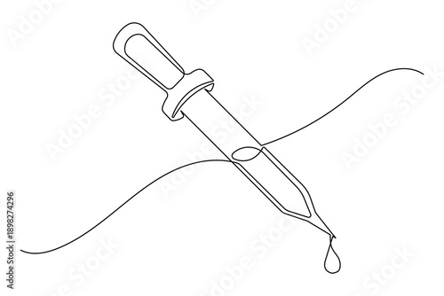 Modern science pipette icon simple outline single line art illustration isolated