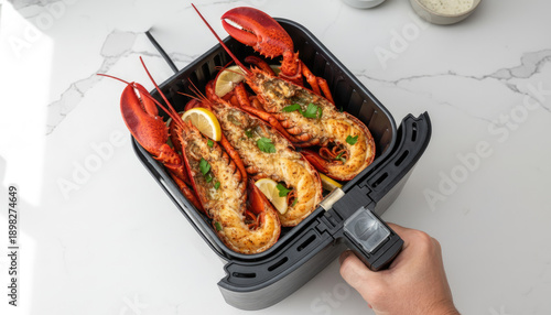 Wallpaper Mural Delicious Air Fried Whole Lobsters with Lemon and Herbs Torontodigital.ca