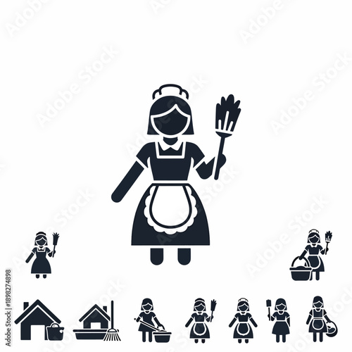 Maid Icons Set