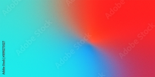 A vibrant abstract background featuring a textured gradient transition between bright turquoise and fiery red colors high quality professional