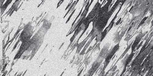Dynamic monochromatic abstract background featuring diagonal streaks and organic shapes with a noticeable grainy texture, offering a visually rich and artistic pattern for creative projects