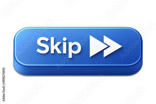 Blue Skip Button for Digital Interfaces