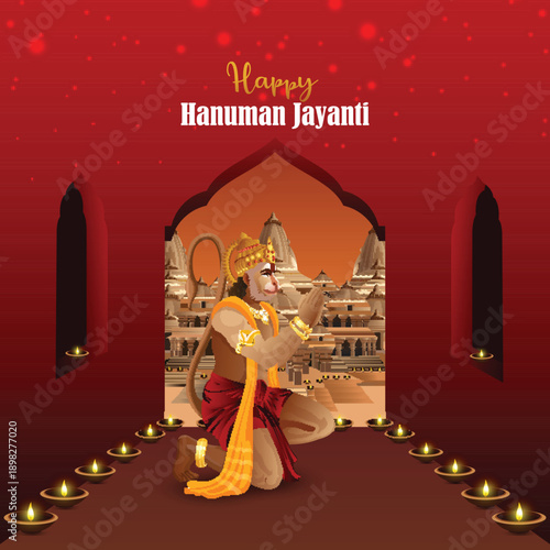 Happy hanuman jayanti celebration indian festival background