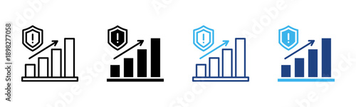 Risk Mitigation icon set multiple style collection