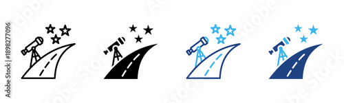 Long-Term Vision icon set multiple style collection