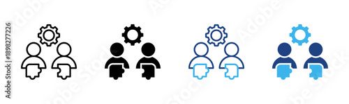 Organizational Fit icon set multiple style collection