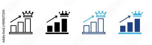 Market Leadership icon set multiple style collection