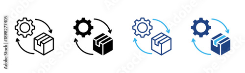 Value Chain Focus icon set multiple style collection