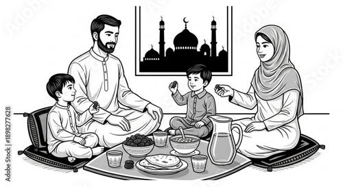 Abstract seamless pattern of stylized leaves and organic shapes in muted tones, elegant natural design for textiles