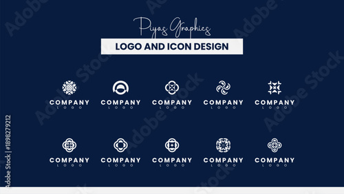 Modern Tech Inspired Logo Icon Set
