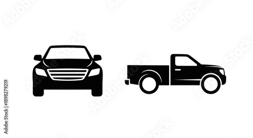 Two pickup trucks a vintage and a modern cybertruck side view