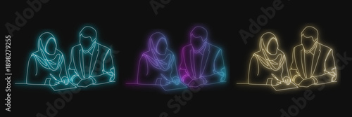 People Group Neon Colors