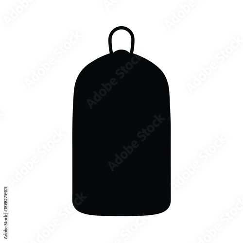 Sleeping Bag Silhouette Icon Vector Illustration