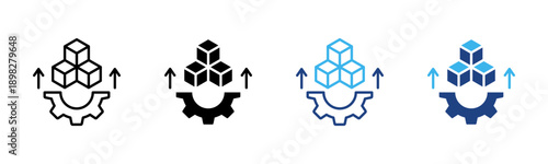 Capacity Building icon set multiple style collection