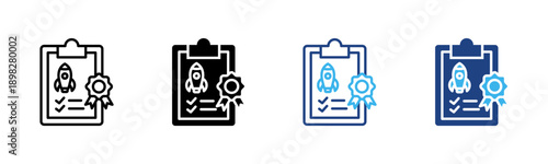 Mission Realization icon set multiple style collection