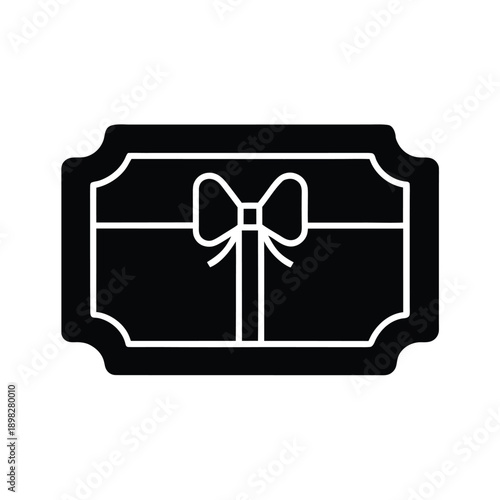 Gift Voucher Silhouette Icon Vector Illustration