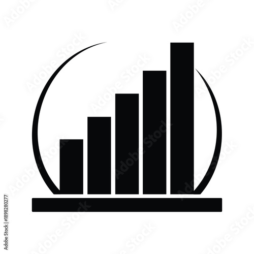 Productivity Chart Silhouette Icon Vector Illustration