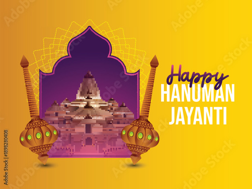 Indian religious festival happy hanuman jayanti celebration background