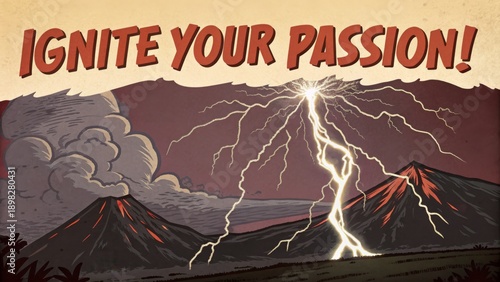 Lightning Strikes Volcano During Intense Storm