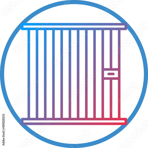 Jail Line Icon Style