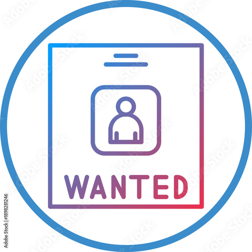 Wanted Line Icon Style