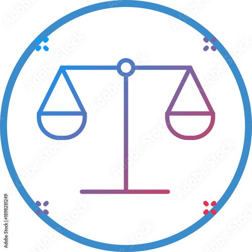 Justice Line Icon Style