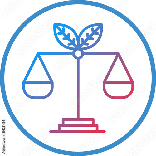 Environmental Law Line Icon Style