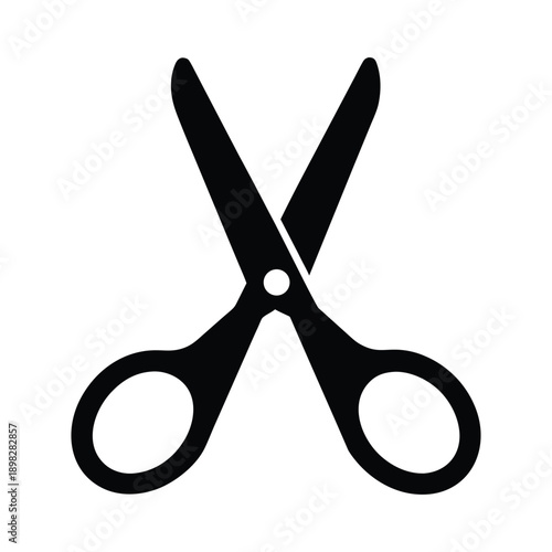 Craft Scissors Silhouette Icon Vector Illustration