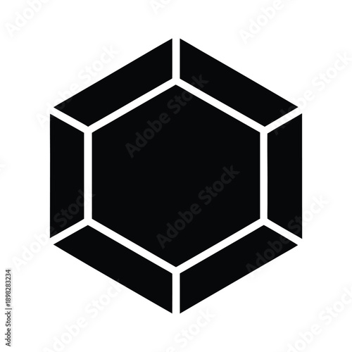 Molecule Hexagon Silhouette Icon Vector Illustration