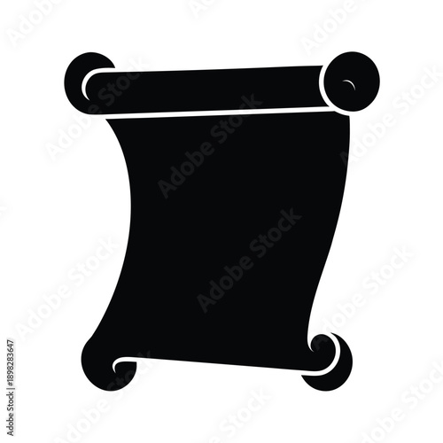 Scroll Parchment Silhouette Icon Vector Illustration