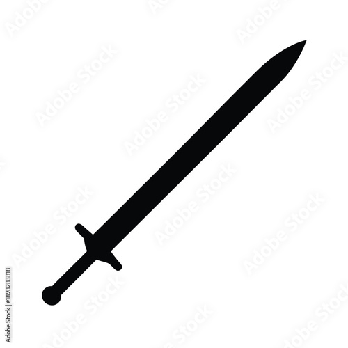 Sword Medieval Silhouette Icon Vector Illustration