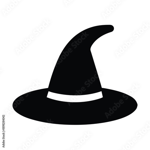 Wizard Hat Silhouette Icon Vector Illustration