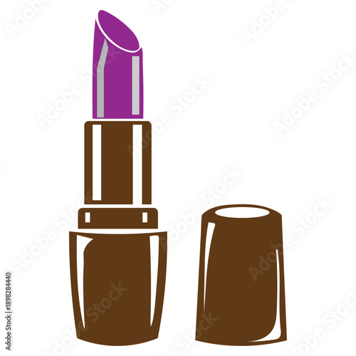 Purple Lipstick Tube Vector Illustration Isolated on White