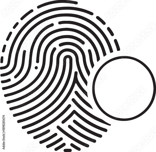 Biometric Fingerprint Scan Failed - Red Rejected Thumbprint Icon with Frame for Security and Authentication.