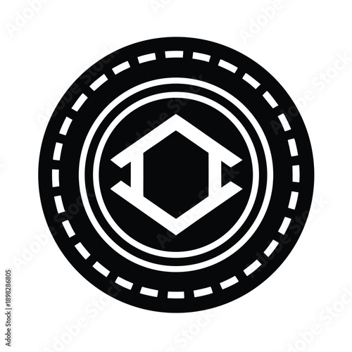 Cryptocurrency Coin Silhouette Icon Vector Illustration