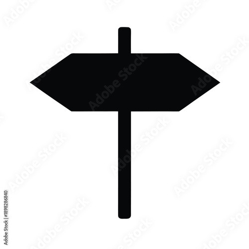 Direction Arrow Silhouette Icon Vector Illustration