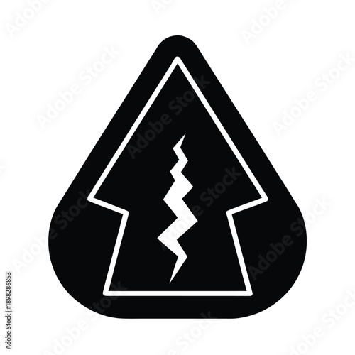 Earthquake Warning Silhouette Icon Vector Illustration